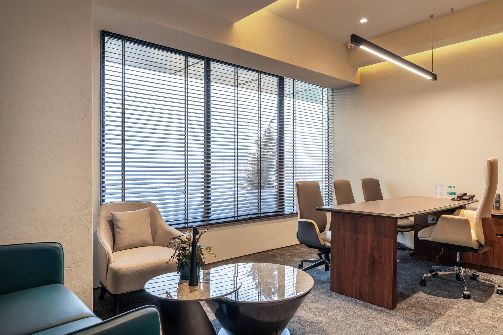Inviting breakout lounge for client consultations Inviting breakout lounge for client consultations
