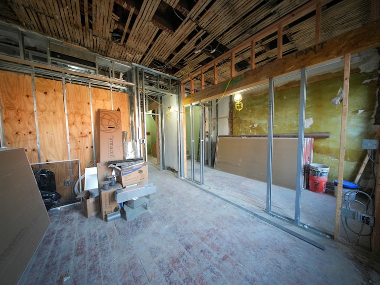 Site team executing carpentry and fit-out work on a turnkey project