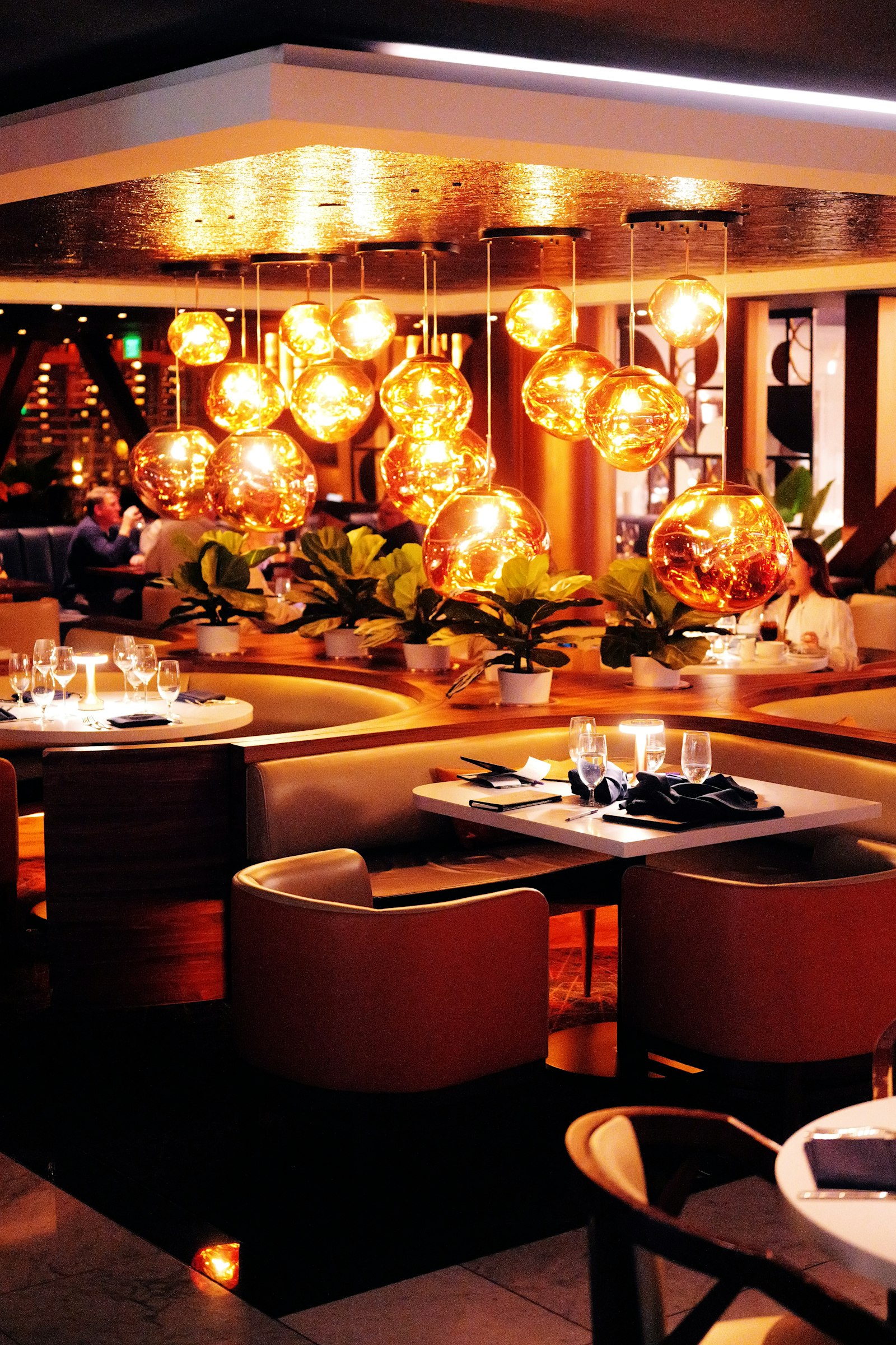 Luxury restaurant interior with ambient lighting by Beyond Briks Luxury restaurant interior with ambient lighting by Beyond Briks