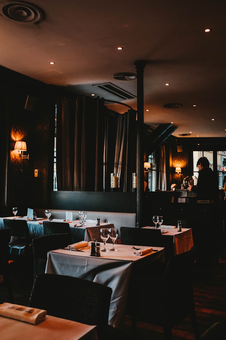 Fine dining restaurant interior design style by Beyond Briks